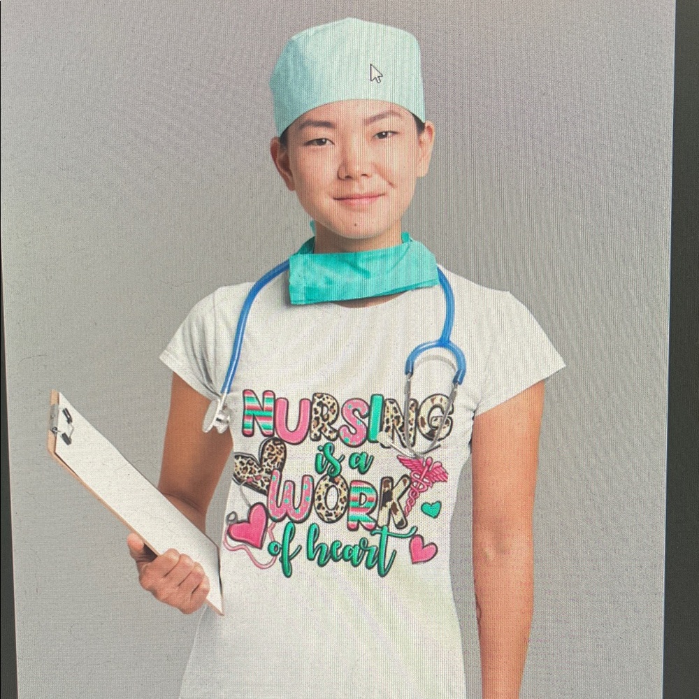 White Nursing Graphic T-Shirt